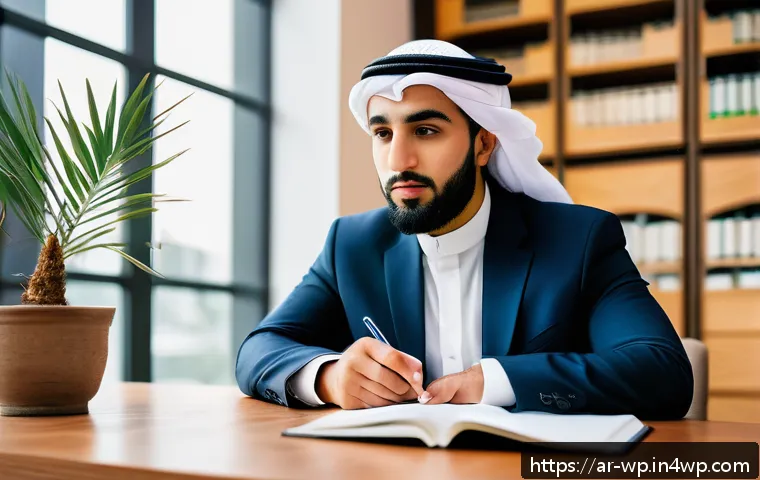 관점 전환 능력 향상을 위한 지속적인 피드백 - A thoughtful Arab man in a modern office setting, wearing smart casual attire, sitting at a desk wit...